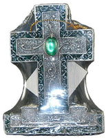 Encore - Free Standing Silver Cross with Gemstone - Green - May