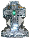 Encore - Free Standing Silver Cross with Gemstone - Green - May