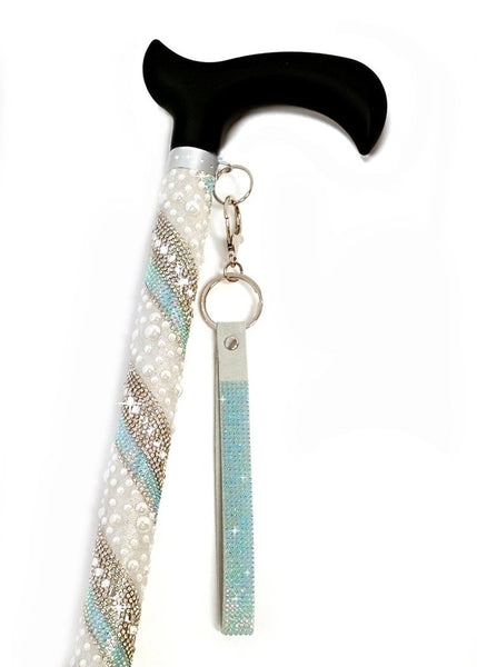Jacqueline Kent Sugar Cane - Adjustable Cane - Pearl Turquoise