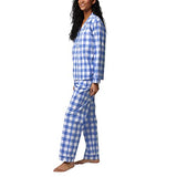 BedHead - L/S Classic Poplin PJ Set - Blue Buffalo Plaid - X-Small