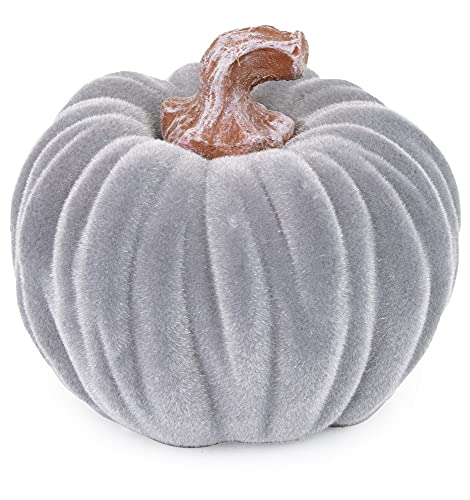 Boston International - Small Velvet Pumpkin - Grey