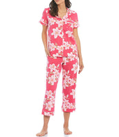 BedHead - Short Sleeve Cropped PJ Set - In Full Bloom - X-Small
