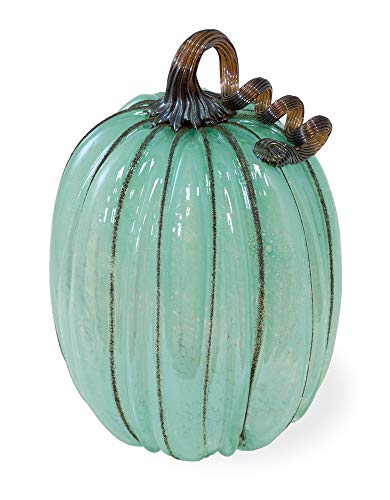 Boston International - Large Glass Pumpkin - 
 Blue Autumn