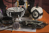 Boston International - 7" Halloween Pumpkin - White w/ Black Spider & Lace