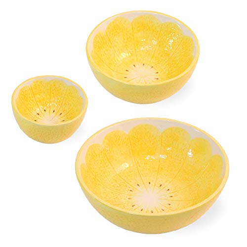 Boston International - 3 Sized Nesting Bowls - Lemon Drop