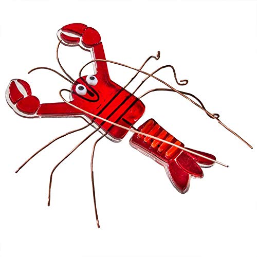 J Devlin Fused Glass Art Red Lobster Collectible Figurine Party Planner Dinner Table Decor FSG 117