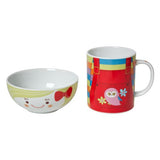 Miya Company - Bowl & Mug Set of 2 - Japanese Owl Pink