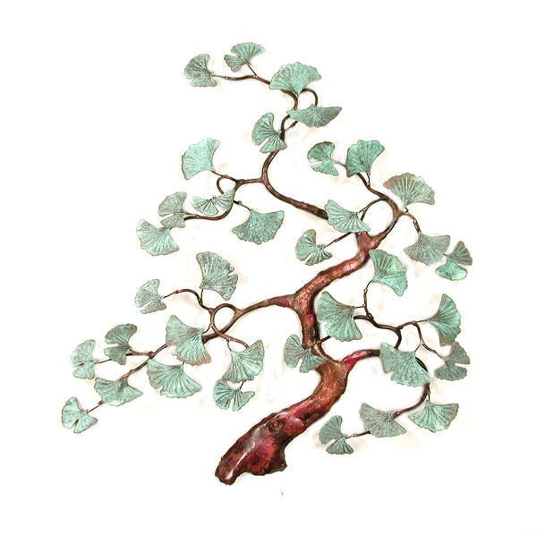 Bovano - Wall Sculpture - Ginko Tree w/ Patina Leaves