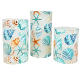 GC - 3 Piece LED Candle Set - Blue Shells