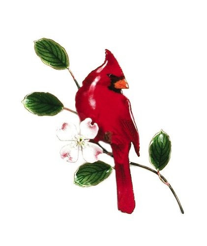 Bovano - Wall Sculpture - Male Red Cardinal on Dogwood
