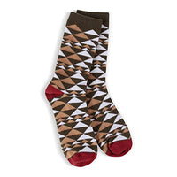 World's Softest Socks - Plaid Crew - Peak Triangle -  Youth M