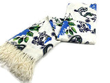 MJK Global - Asia Floral Paisley Blue White Green Scarf