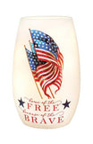 Stony Creek - 5.25" Frosted Glass USB Lighted Vase - Free and the Brave