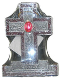 Encore - Free Standing Silver Cross with Gemstone - Pink - October