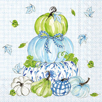 Boston International - 3-Ply 5" Cocktail Napkins 20 Count - Chinoiserie Stacked Pumpkins