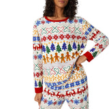 BedHead - L/S Pullover Crew & Jogger PJ Set - Deck the Halls - Small