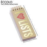 Eccolo - 3"x8.5" Spiral Memo Pad - I Heart Lists