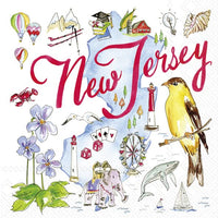 Boston International - 3-Ply 5" Cocktail Napkins - State Collection - New Jersey