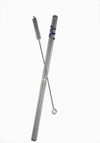 Drinking Straws.Glass - Glass Straw Spiral Wrap - 9.5mm x 8" - Blue