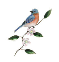 Bovano - Wall Sculpture - Eastern Bluebird On An Apple Blossom Branch