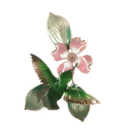 Bovano - Wall Sculpture - 3D Hummingbird on White Dogwood