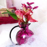Couronne - 3.5" Casablanca Glass Vase & Metal Stand - Cobalt