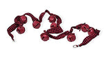 Boston International - Christmas Ribbon Garland w/ Red Jingle Bells - Red & Black Plaid