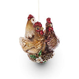 Jay Strongwater - Glass Holiday Ornament - Three French Hens