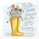 Boston International - 3-Ply 5" Cocktail Napkins 20 Count - No Rain No Flowers