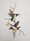 Bovano - Wall Sculpture - Broad Tailed & Violet Crowned Hummingbirds