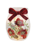 Stony Creek - 4" Glass USB Lighted Jar - Winter Blooms Red | USB Lighted Vase