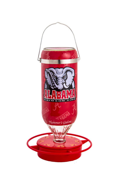 Hummer's Galore - 32 oz. Glass Hummingbird Feeder w/ UV Resistant Plastic Wrap - Alabama Crimson Tide