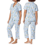 BedHead - S/S Stretch Jersey Cropped PJ Set - Magnolia Breeze - Medium