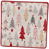 Boston International - 6.25" x 6.25" Tapas Platter - Festive Trees