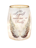 Stony Creek - 5.5" Frosted Glass Lighted Vase - Angels Watch Over