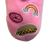 Snoozies - Groovy Patches Foot Coverings - Pink - Large