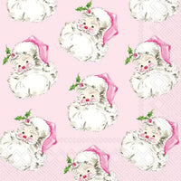 Boston International - 3-Ply 6.5" Lunch Napkins 20 Count - Pink Santa