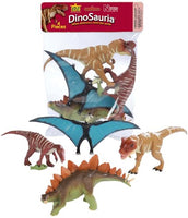 Wild Republic Stegosaurus, T Rex, Pteranodon, Baryonyx, phthalate-free plastics, 4 piece Dino Ploybag, Gifts for Kids