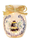 Stony Creek - 4" Glass USB Lighted Jar w/Burlap Ribbon - Ditzy Bee