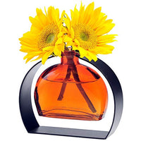 Couronne - Fiji Glass Vase with Arched Stand - Orange