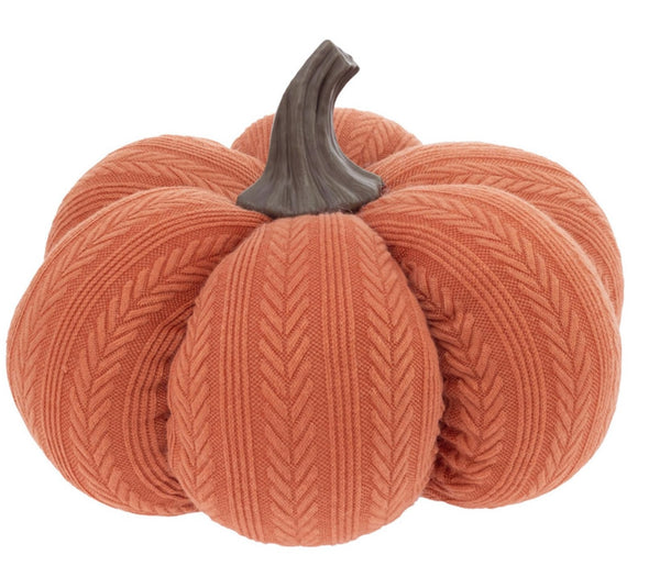 Boston International - Small Fabric Pumpkin - Terracotta Orange