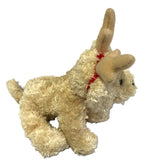 Ganz - Christmas Soft Spots - Yellow Dog Reindeer 5" Beanbag Plush - Rare