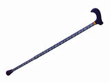 Harvy Canes - Purple Fields Floral Print - Adjustable Aluminum Cane - Wood Derby Handle