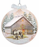 Stony Creek - 5" Glass Ornament - Winter Grazing at The Barn