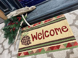 Pine Cone Welcome Jellybean Accent Washable Rug 20" x 30" JB-SB003