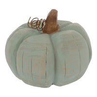 Boston International - Small Carved Resin Pumpkin - Aqua