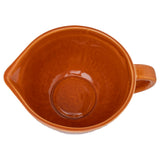 Boston International - Embossed Ceramic Bowl w/ Handle - Spicy Orange Leaf