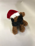 Ganz - Christmas Soft Spots - Black & Brown Dog Santa 5" Beanbag