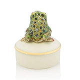 Jay Strongwater - Round Porcelain Box - Mac Frog