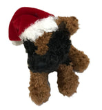 Ganz - Christmas Soft Spots - Black & Brown Dog Santa 5" Beanbag